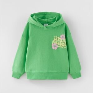 New ZARA NWOT Little Paradise Embossed Sweatshirt